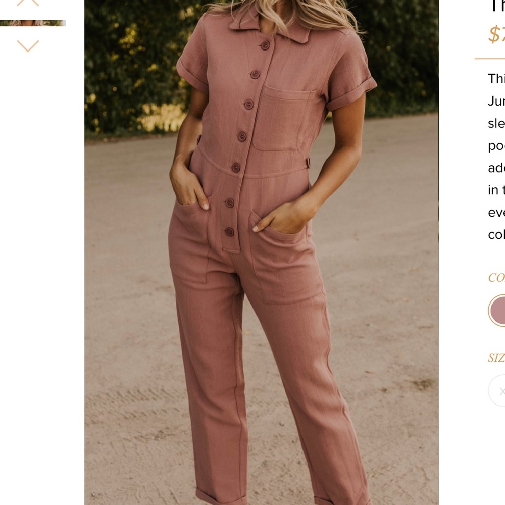 Marsala Jumpsuit in Rose Pink from ROOLEE